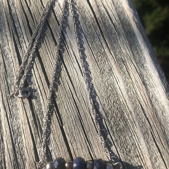 Sapphire and sterling silver necklace, NWT, 17” - Picture 3 of 3